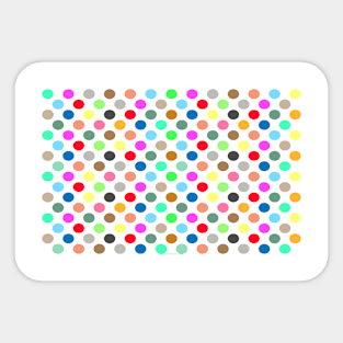 Colorful Polka Dots on White Background - Seamless Pattern Sticker